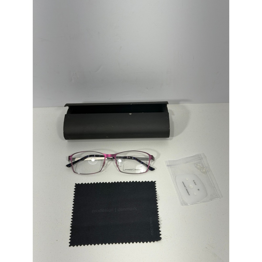 Prodesign Denmark 6128 lilac Silver Rectangular Eyeglass light Frames Japan
